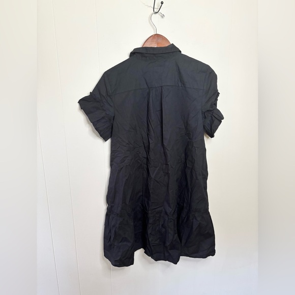 J Crew Ruffle-sleeve mini shirtdress black size 6 petite 6P j.crew new - Picture 8 of 8
